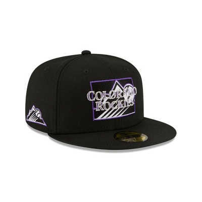 Black Colorado Rockies Hat - New Era MLB Local 59FIFTY Fitted Caps USA1463085